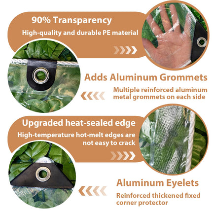 Clear Tarps Heavy Duty Waterproof, 8 Mil Transparent Vinyl Tarpaulin with Grommets, Ropes, Zip Ties Reinforced Edge, Tear-Resistant, Anti-UV for Greenhouse, Patio, Garden, Porch, Pavilion (4x6 FT)