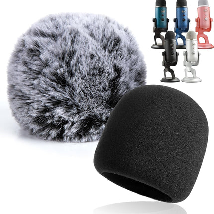 YOUSHARES 2PCS Blue Yeti Pop Filter for Blue Yeti Microphone, Yeti Foam Windscreen with Dead Cat Blue Yeti Mic Cover for Yeti Mic and Blue Yeti Pro USB Microphone