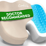 Premium Gel & Memory Foam Seat Cushion – Doctor Recommended Office Chair Cushion, Car Seat Cushion – Chair Cushions for Back & Sciatica Pain Relief – Seat Cushions for Office & Desk (Beige)