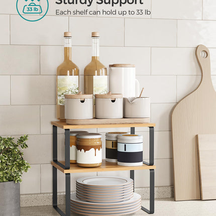 Cabinet Organizer Shelf, Set of 2 Spice Rack, Kitchen Storage