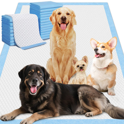 XL 6-Layer Ultra Absorbent 1200ml 48-Hour Leak-Proof Dog Pee Pads, Quick Dry Extra Large Puppy Pads for Puppy Training, Senior & Incontinent Dogs, Cats, Overnight Use, 28"x34", 30 Count