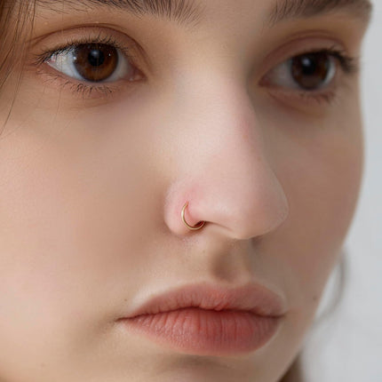 Small Thin Gold or Sterling Silver Nose Ring Hoops for Women, 22g/24g/20g Tiny Nose Piercing Jewelry,22 gauge or 24 gauge Nose Rings, 5mm/6mm/7mm/8mm/9mm/10mm