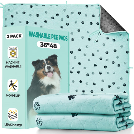 Washable Pee Pads for Dogs, Ultra-Absorbent, 2 Pack 36"x41" Gray
