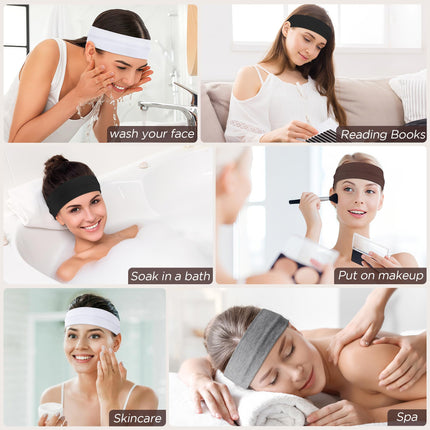 Diademas para mujer, 8pcs bandas de tela de algodón suave elásticas antideslizantes para deporte, entrenamiento, yoga y running