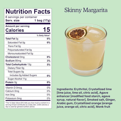 Skinny Margarita Cocktail Sticks | Craft Cocktail or Mocktail in 1 Min, Just Add Water + Spirits (0g - photo 2