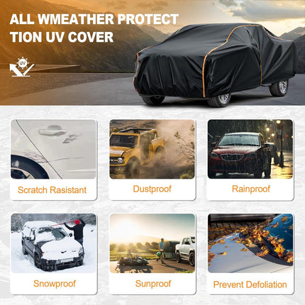 Car Cover Compatible with Hyundai Santa Fe,Waterproof All-Weather Protection,Spunlace Cotton PEVA Cover with Zipper Door