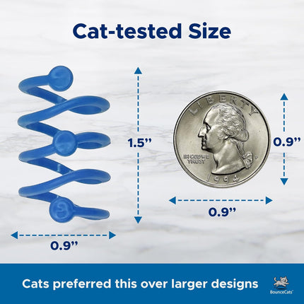 Cat Spring Toys (Set of 4) Made in USA – Safe Non-Toxic Materials – Injection Molded with Smooth Rounded Tips – Premium Interactive Toys for Indoor Cats & Kittens