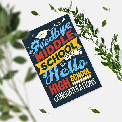 Funny Middle School Graduation Card Gift for Boys Girls Teenagers, Congratulations Card for Middle & High School Student, Proud of You Cards, Gift for 8th Grade Graduate