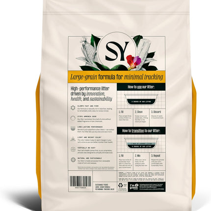 Sustainably Yours Natural Cat Litter, Large-Grain Formula, Low Tracking, Exceptional Clumping & Odor Control, Virtually No Dust, Corn & Cassava Plant-Based, Unscented, 10 lbs