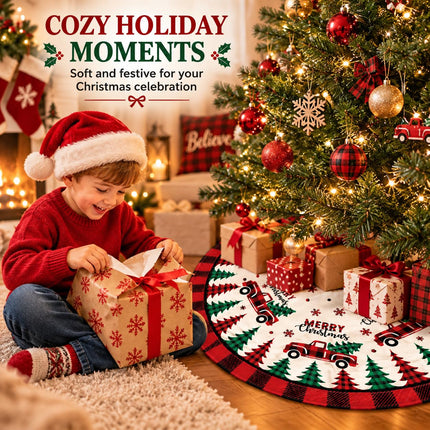 Christmas Tree Skirt Red Buffalo Plaid Xmas Tree Skirts Mat 48 Inches