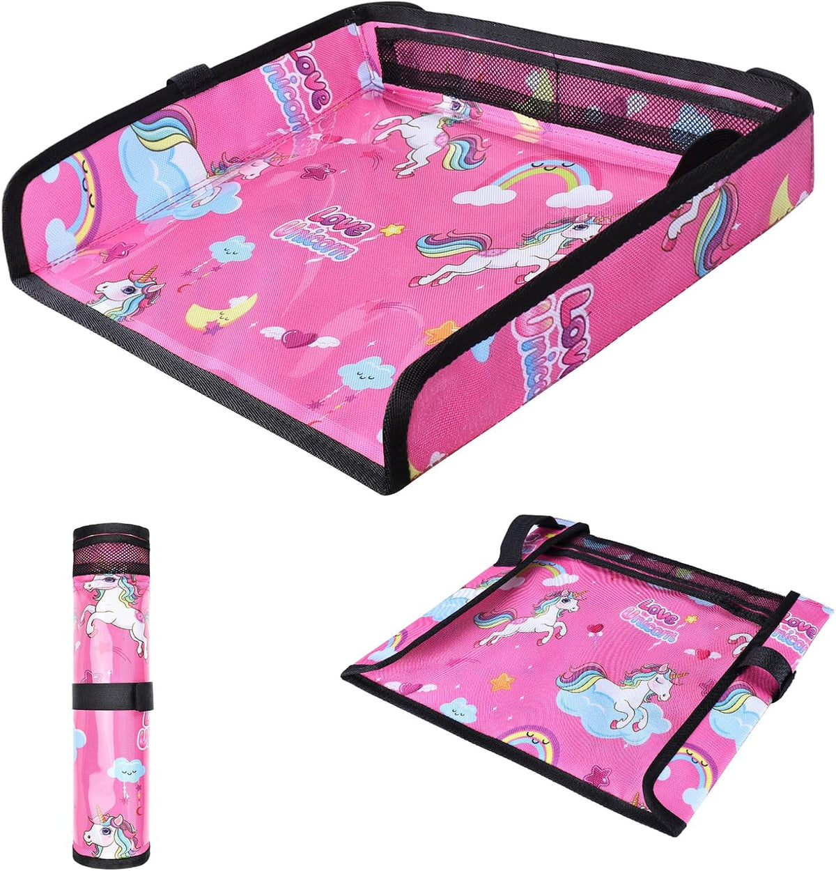 Airplane Tray Table Cover – Foldable Travel Tray Cover for Toddlers 1-3 – Universal Fit for Airplane, Car Seat, High