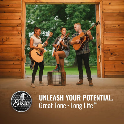 Elixir Strings, Acoustic Guitar Strings, Phosphor Bronze with NANOWEB Coating, Longest-Lasting Rich and Full Tone with Comfortable Feel, 6 String Set, 3 Pack, Medium 13-56