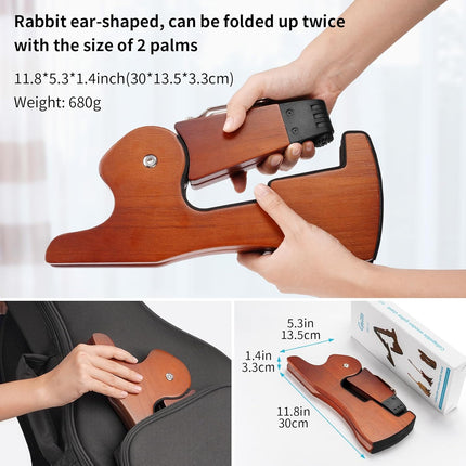 Wooden Guitar Stand - Collapsible Electric Bass Guitar Floor Stand Foldable for Acoustic, Banjo,Ukulele