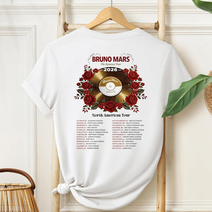 North America Romantic Tour 2026 Tshirt, RNB Fans Graphic Shirt, Bruno Fans Concert Outfit, Unisex Adult S – 2XL