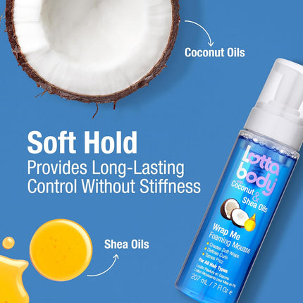 Coconut Oil and Shea Foaming Curl Mousse, Creates Soft Wraps, Hair Mousse for Curly Hair, Defines Curls, Anti Frizz, 7 Fl Oz
