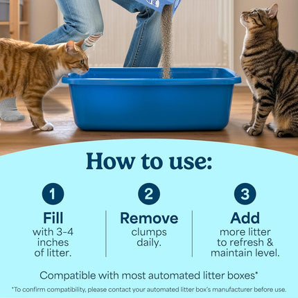 Fresh Step Advanced Ever Fresh Multi Cat Clumping Cat Litter with Febreze Freshness, Low Dust, Odor Control with Ammonia Block Tech, Compatible in Automatic Litter Boxes, 32 lb. (2 x 16 lb.)