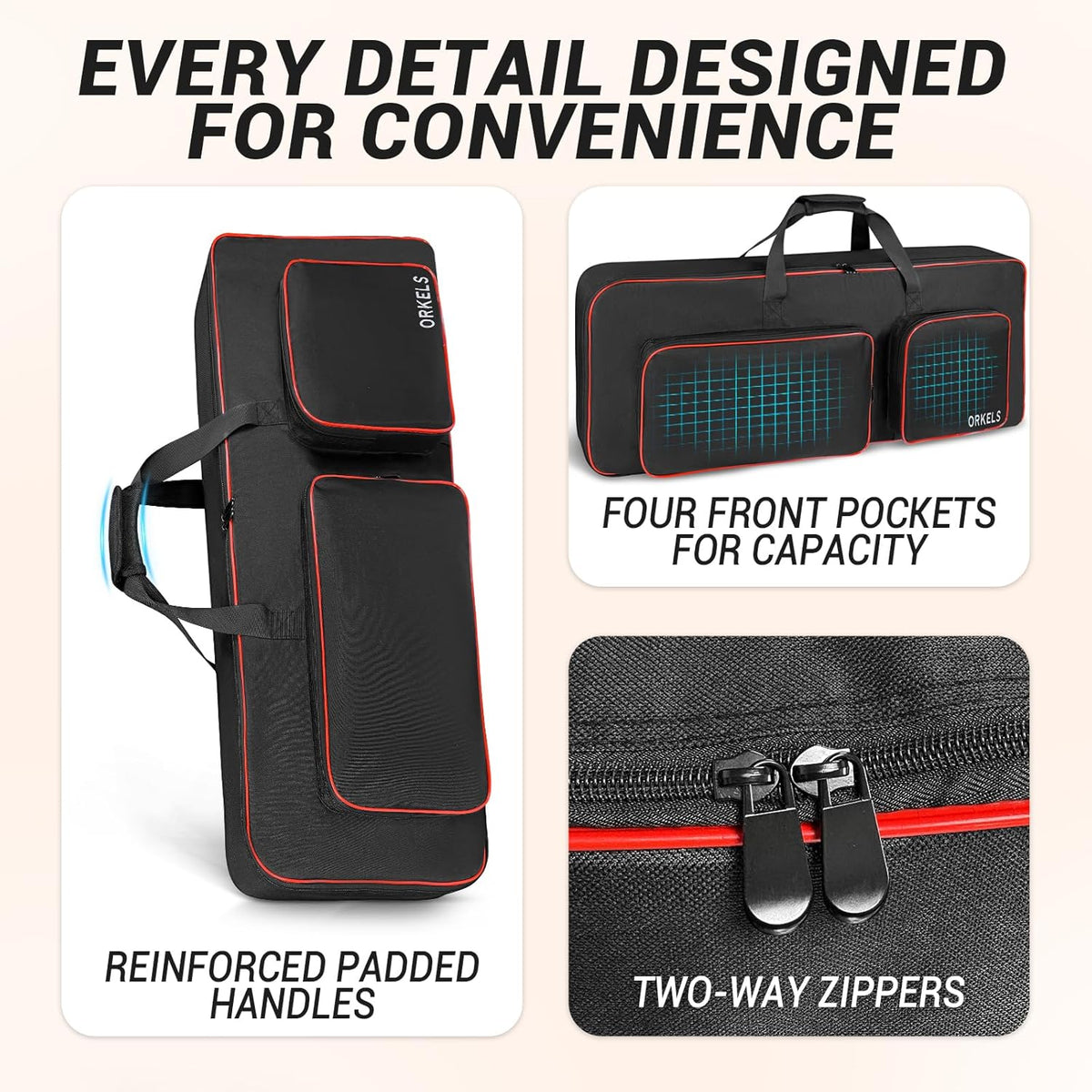 49-Key Keyboard Case with Padded Gig Bag Design - photo 3