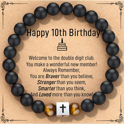 AryaHozel Cross Bracelet for Men - Cool 10th 13th 16th 18th 21st 30th 40th 50th 60th 70th 80th Birthday Gifts for Him, Husband, Dad, Son, Grandson, Brother...