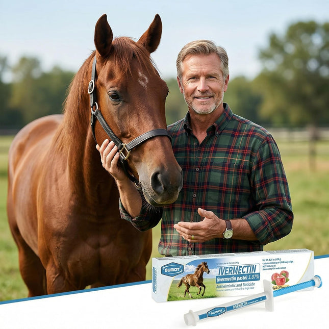 SourcetoHome 12 Pack Ivermectin Horse Paste 1.87% – Apple Flavored Oral Dewormer for Horses - supplement facts label