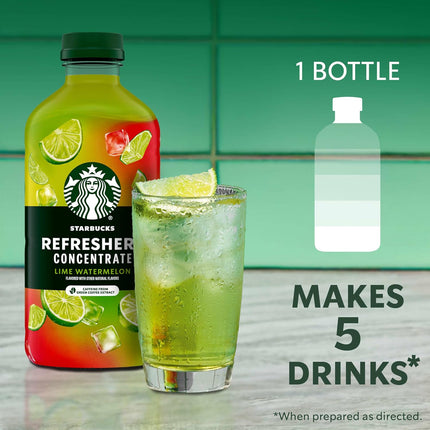 Starbucks Refreshers Concentrate Lime Watermelon, Refreshing Drink, Cold Drinks 32 fl oz
