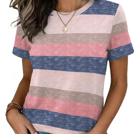 Womens Tshirt Short Sleeve Summer Tops Crewneck Casual Basic Tee Shirts Spring Clothes Trendy Outfit