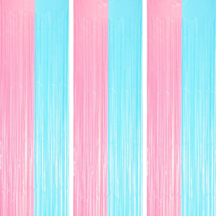 Gold Foil Fringe Backdrop Curtains, 3.3x8.2ft, 3 Pack