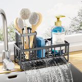 Sponge Holder for Kitchen Sink, 7.9" Wide - 1 Tier, Black