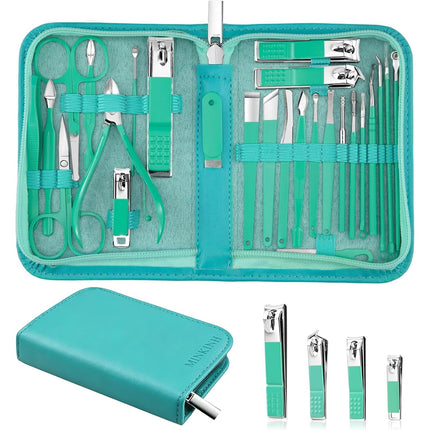 Manicure Set Nail Clippers Set Pedicure Kit, 26-Piece Brown