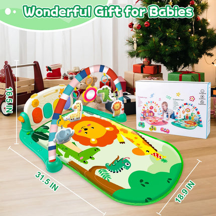 Baby Gyms Play Mats, Tummy Time Mat Toys, Infant Play Mat and Activity Gym, Baby Activity Mat Toys,Baby Play Piano Gym Mat, Play Mats for Babies Newborns and Toddlers 0-3-6-12 Months