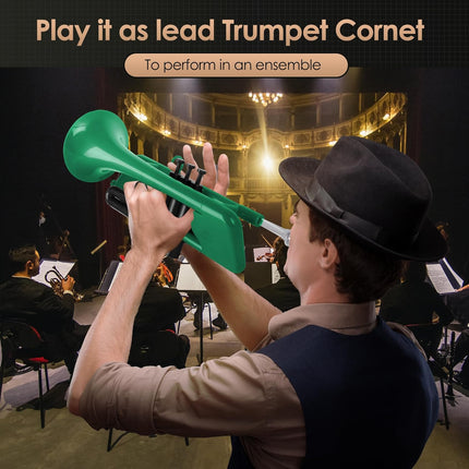 PAMPET SEA LION Professional Plastic Bb Trumpet Set for Student Beginner (Green)