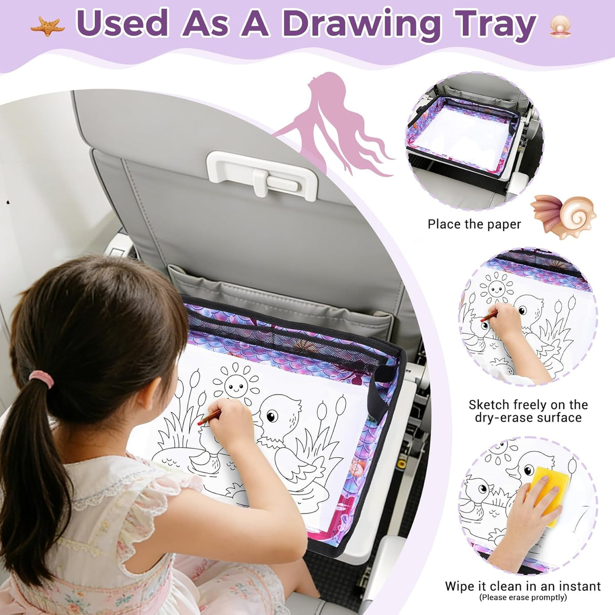 Airplane Tray Table Cover – Foldable Travel Tray Cover for Toddlers 1-3 – Universal Fit for Airplane - photo 3