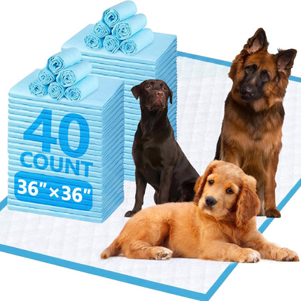 XXXXL Puppy Pee Pads for Dogs 36"x47" 40 Count, Extra Large Dog Pee Pads, Leak-Proof & Super Absorbent Dog Pee Pads, Thicken Disposable Potty Pads Puppy Training Pads for Cats Rabbits