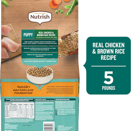 Nutrish Rachael Ray Dry Dog Food Puppy, Real Chicken & Brown Rice Recipe, 5 lb. Bag