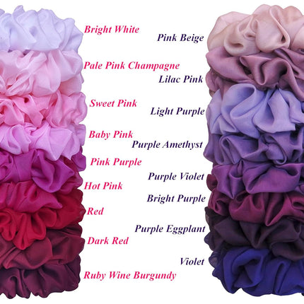 38 Colors Available, Big Scrunchies for Hair, Soft Cheer Chiffon large Ponytail Holder, Cute Birthday Gift for Women Girl Teen, Holiday Accessory (Baby Pink)