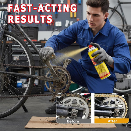 6.1oz Anti-Rust Lubricant Spray & Rust Remover for Metal, Multi-Purpose Penetrating Oil, Fast-Acting Lubricant Rust Dissolver for Vehicles, Tools, Chains, Bolts & Hinges (2 pcs)