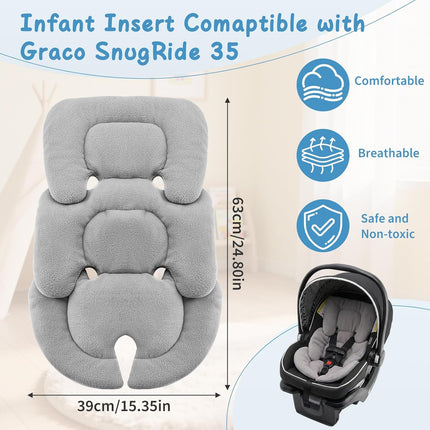 UXIETIN Car Seat Infant Insert Compatible with Graco SnugRide 35 - Double-Side Use Soft Cushion Pad,Newborn Car Seat Insert for Graco