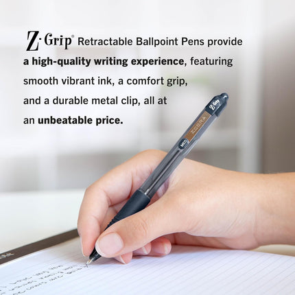 Retractable Ballpoint Pen, Smooth-Flowing Black Ink, 1.0mm Medium Point, School & Office Supplies, Ideal for Note-Taking, Journal and Planner Use, 18-Pack