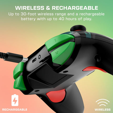 Turtle Beach Rematch Wireless Controller Officially Licensed for Nintendo Switch, Switch Lite/OLED, Works w/Nintendo Switch 2, Lenticular Shift Design Rechargeable Battery – Donkey Kong Green/Black