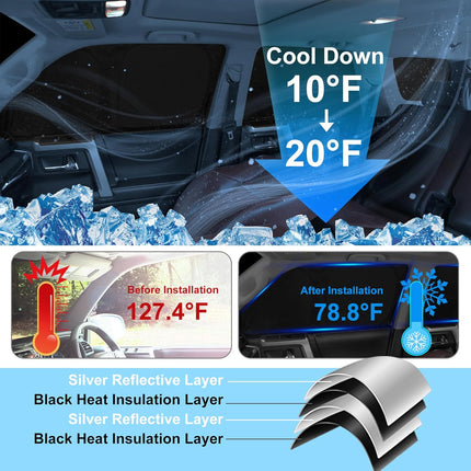 TINGLU Window Shades for Toyota 4Runner 2010-2024 Accessories Car Side Full Windows Rear Triangular Windshield Sun Shade Sun UV Rays & Privacy Protection for Camping,Napping,and Relaxing 8PCS