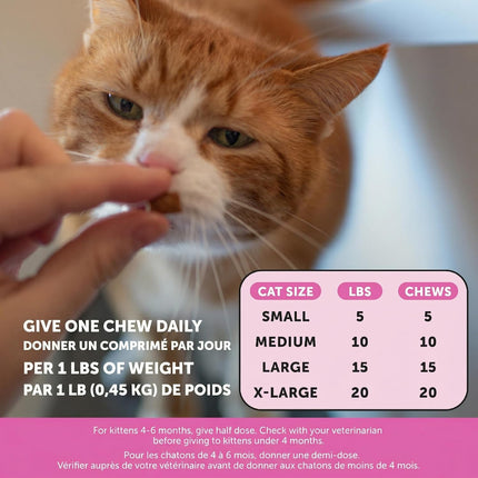Cat Multivitamin Crunchy & Creamy Chews - Cat Treats for Health + Immune, Joint Support, Skin & Coat, & Digestion - Vitamins with Omega 3s, Lysine & Probiotics (30 Day Supply)