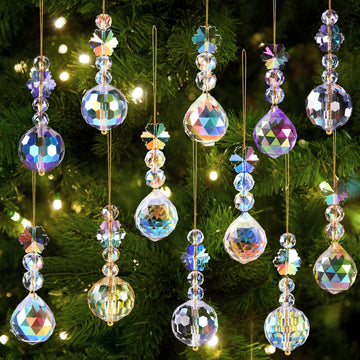 Crystal Ball Christmas Ornaments Iridescent Hanging Acrylic Decor for Tree