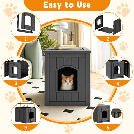 Cat Litter Box Enclosure, Black