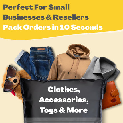Shipping Bags (30 Pack) with Label Pouch - 8x12, 10x14 & 12x16 - Poly Mailers for Clothes, Self-Seal Plastic Mailing Envelopes - Tear & Water-Resistant Packaging Bags for Clothing, Not Padded