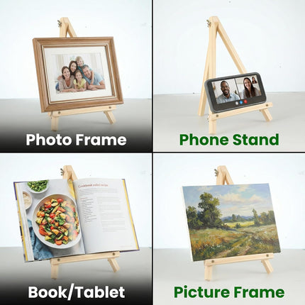 4 Pack 11.8In Tabletop Easel, Wooden Easels for Paiting Adjustable Foldable for Kids, Students, Beginners