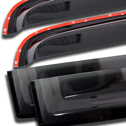 TuningPros WV-229i in-Channel Window Visor Deflector Rain Guard Dark Smoke 4 Pcs