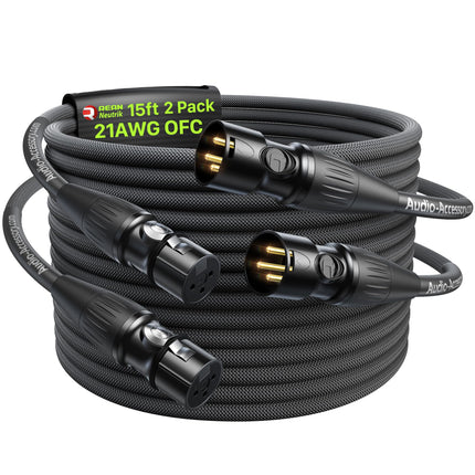 XLR Cables 10ft, Neutrik REAN Connectors, Dual Shielded