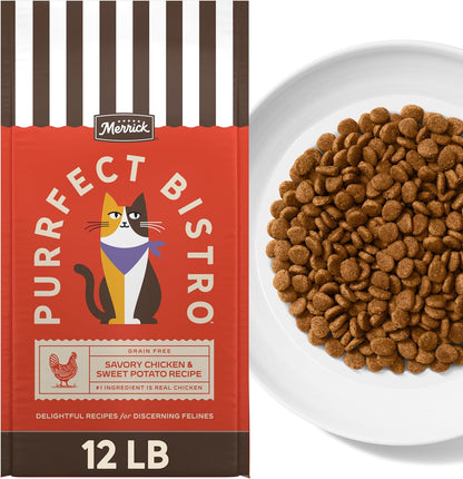 Grain Free Chicken and Sweet Potato Recipe Natural Dry Cat Food for Adult Cats, High Protein, Outdoor or Indoor Cat