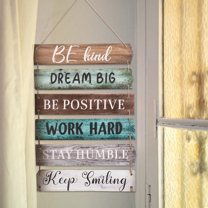 6 Pcs Positive Quotes Wall Hanging Plaque Sign, Retro Style