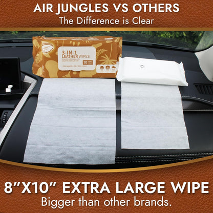 3in1 Leather Cleaner Wipes 70 Count, Extra Large 8" x - photo 2