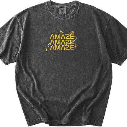 Embroidered Amaze Amaze Amaze Shirt, Sci Fi Inspired Comfort Colors T-Shirt, Funny Space Quote Tee Multi